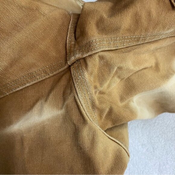 Vintage Carhartt Sun Faded Tan Double Knee Duck Canvas Dungaree Fit Pants 36X29 - Picture 7 of 16